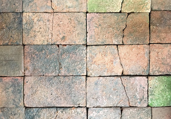 Naklejka premium Broken Bricks Floor Background.