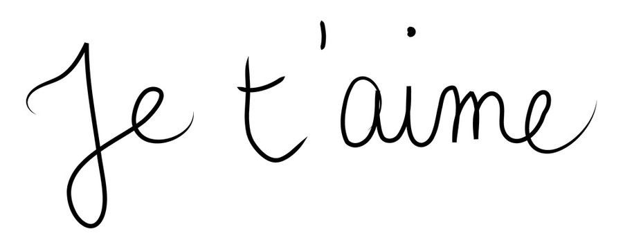 &eacute;criture manuscrite : je t'aime