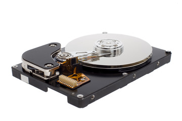 Opened computer hard drive