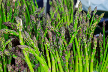 farmer's market selling Fresh asparagus