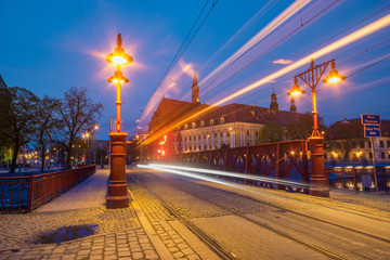 Fototapeta na wymiar Wroclaw, Poland- Panorama of the historic and historic part of the old town