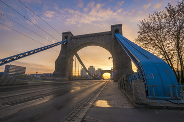 Wroclaw, Poland- Grunwaldzki Bridge on the Oder River