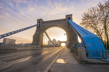 Wroclaw, Poland- Grunwaldzki Bridge on the Oder River