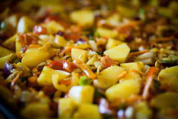 Baked vegetables detail