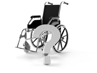 Fototapeta na wymiar Wheelchair with question mark