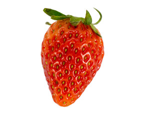 Fresh red strawberry on a white background (isolated). The color of strawberry show a nice feel. Details of strawberry
