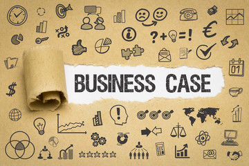 Business Case / Papier mit Symbole