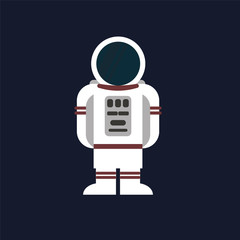 Lonely spaceman in flat design