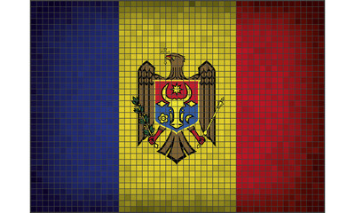 Mosaic flag of Moldova - obrazy, fototapety, plakaty