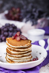 stack homemade pancakes
