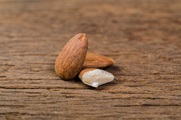 almond on wooden board