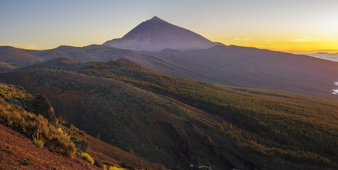 Dawn on the volcano Teide, Tenerife