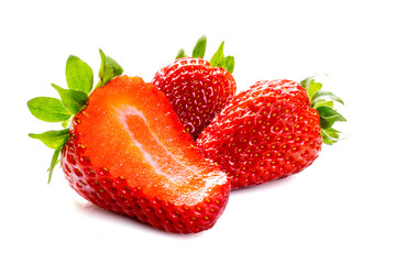 Fresh Strawberrys isolated on white background.