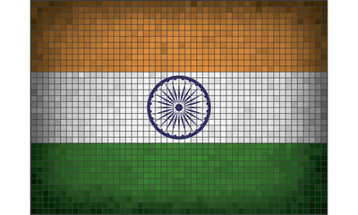 Mosaic flag of India - obrazy, fototapety, plakaty