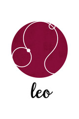 Zodiac signs with white backround - leo