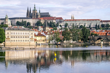 Fototapeta na wymiar scenic river view in Prague, Czech Republic