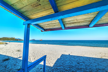 Fototapeta na wymiar Porch by the sea in Cea beach