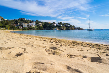 Petites Canyelles Beach in Roses, Costa Brava, Catalonia, Spain