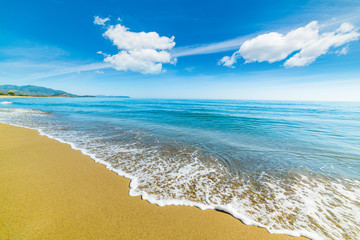 Golden shore in Feraxi beach