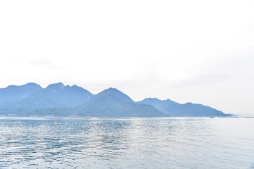 Scenic View of Islands Near Miyajima Island