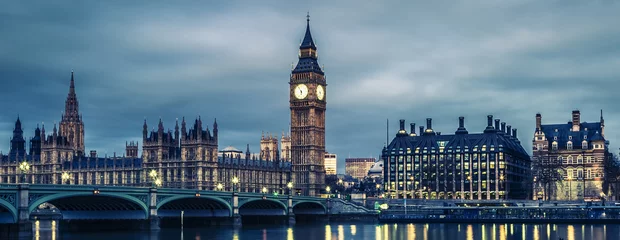 Foto op Canvas Big Ben and House of Parliament at Night © Frédéric Prochasson