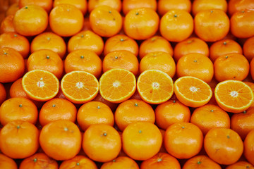 Oranges on farmer market in Paris, France