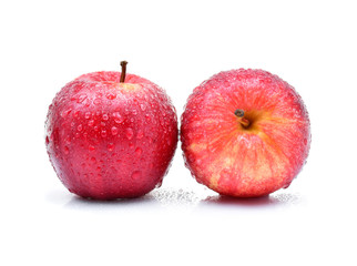 gala apples with drops of water
