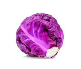 Obraz premium Purple cabbage on white background.