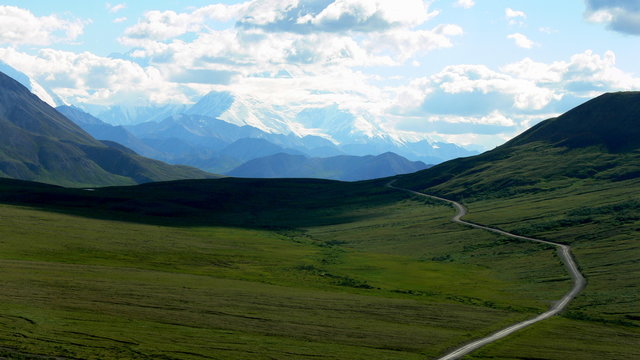 Alaska wilderness lone road to Denali