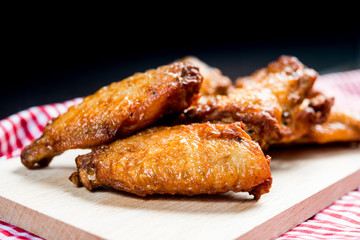 fried chicken wings on table