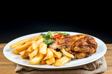 delicious chicken on white plate