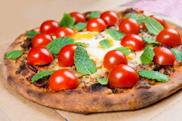 tasty pizza on a the table