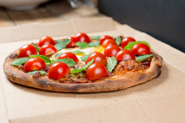 tasty pizza on a the table