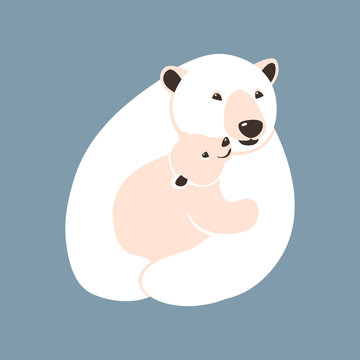 polar bear vector illustration style Flat