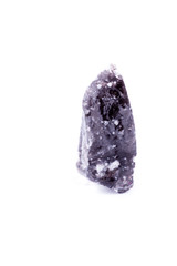 macro mineral obsidian stone on a white background