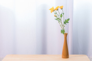 Beautiful yellow flowers in vase