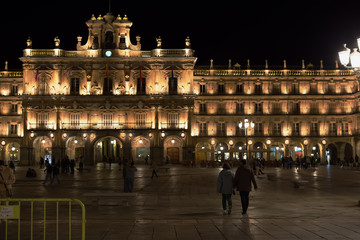 Obraz premium Plaza Mayor and Clock Tower, Salamanca