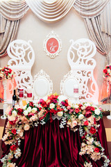wedding table decor newlyweds