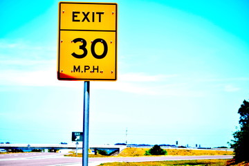 Road Exit 30 mph 