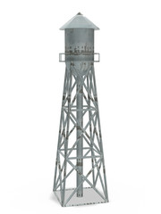 old water tower 3d rendering