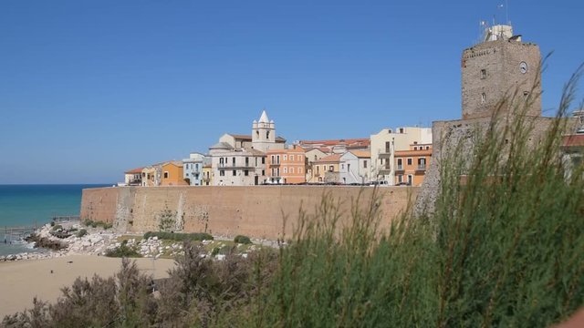 Old town of Termoli with castle and beach (Molise, Italy)