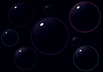 Bubbles on black background