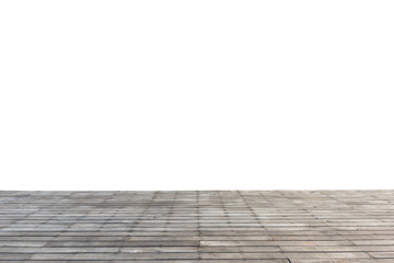 Wood floor isolated on white background. This has clipping path.