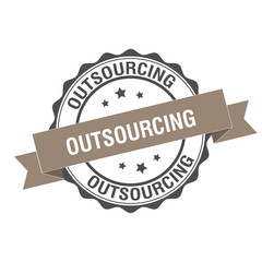 Outsourcing  stamp illustration
