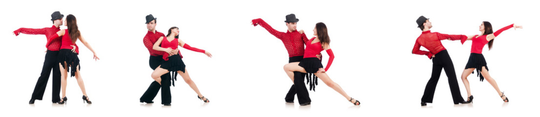 Pair of dancers isolated on the white