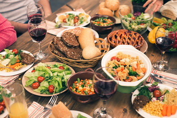 Nice family having tasty dinner