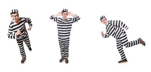 Funny prison inmate in concept