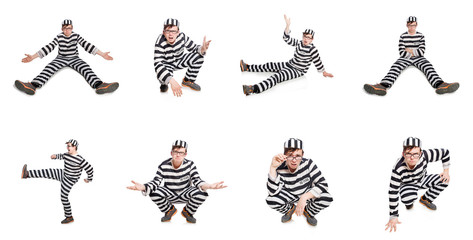 Funny prison inmate in concept