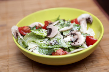 Salad with mushrooms