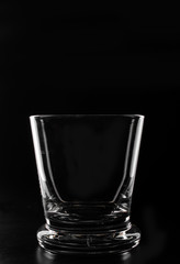Glass on a black background